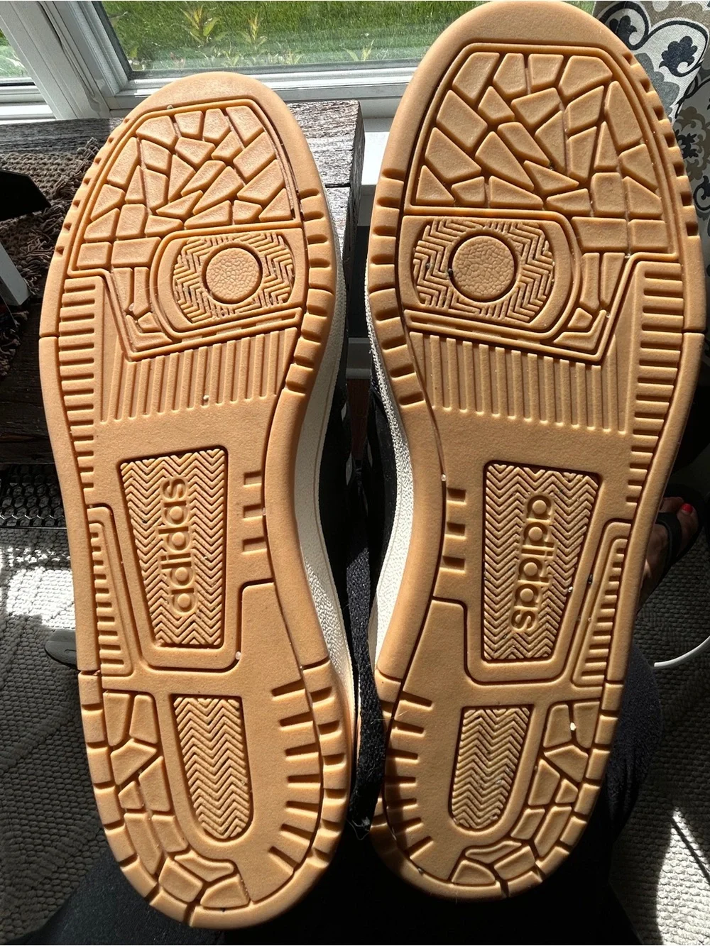 adidas Black, White and Gum Low-Top Sneakers